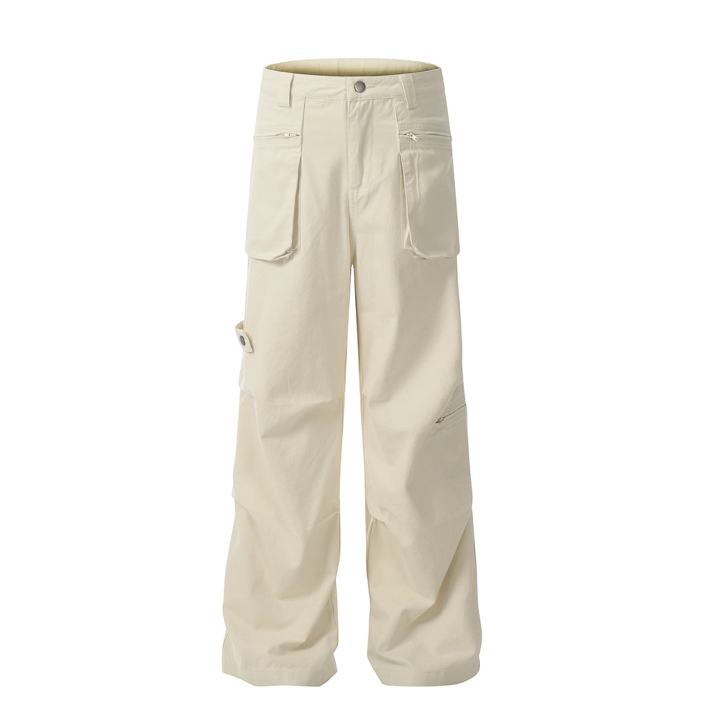 Cotton Loose Straight Cargo Pants Men