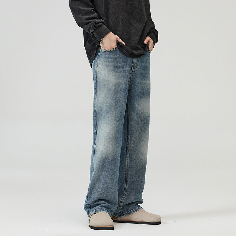 Men's Retro Straight Leg Denim Jeans - Classic Blue