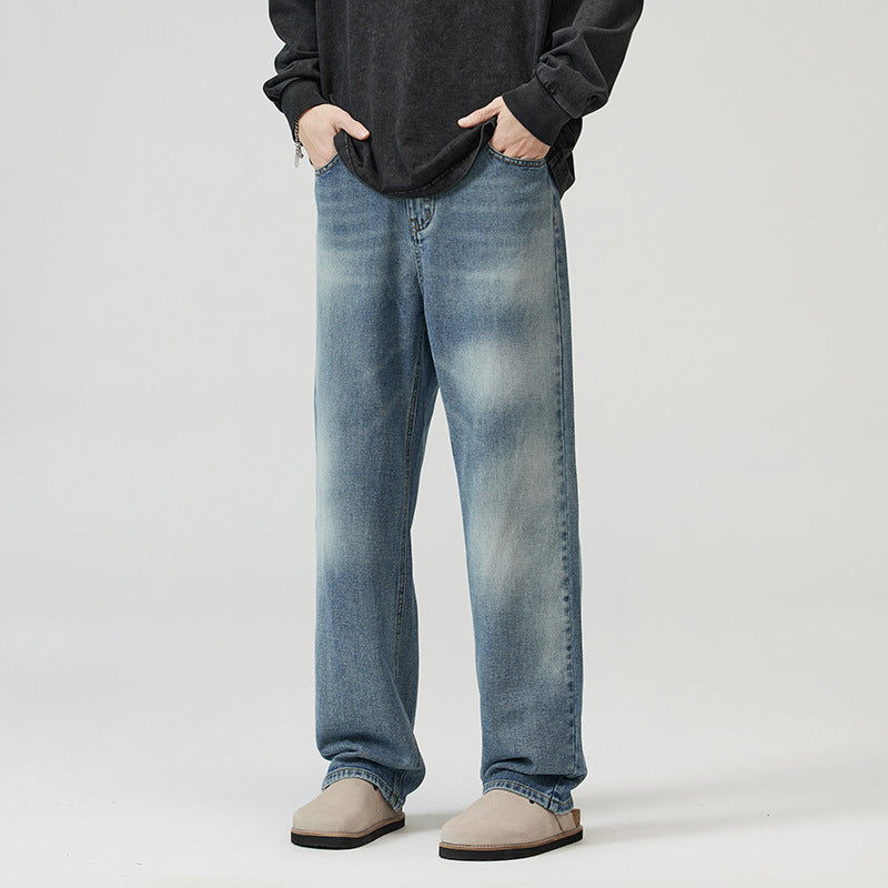 Men's Retro Straight Leg Denim Jeans - Classic Blue