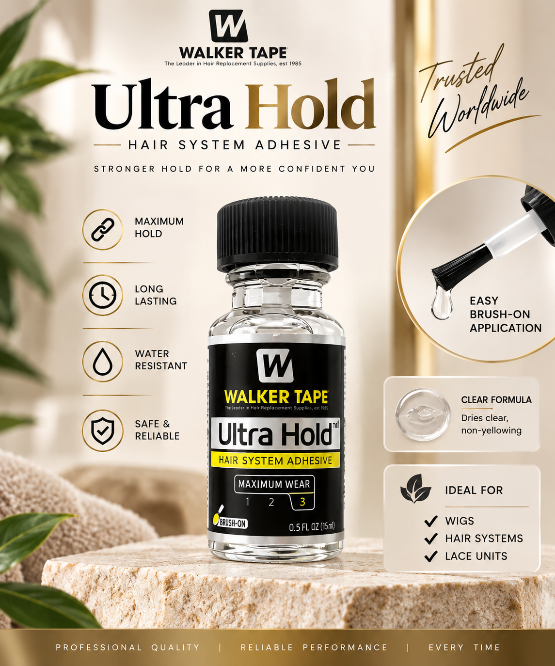 Walker Tape Ultra Hold Liquid Bond Adhesive for Wigs – Hair System Glue