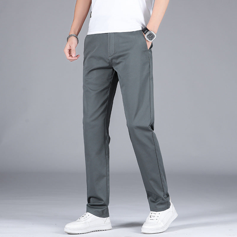 Summer Business Straight Men's High Waist Plus Size Loose Thin Trousers Breathable