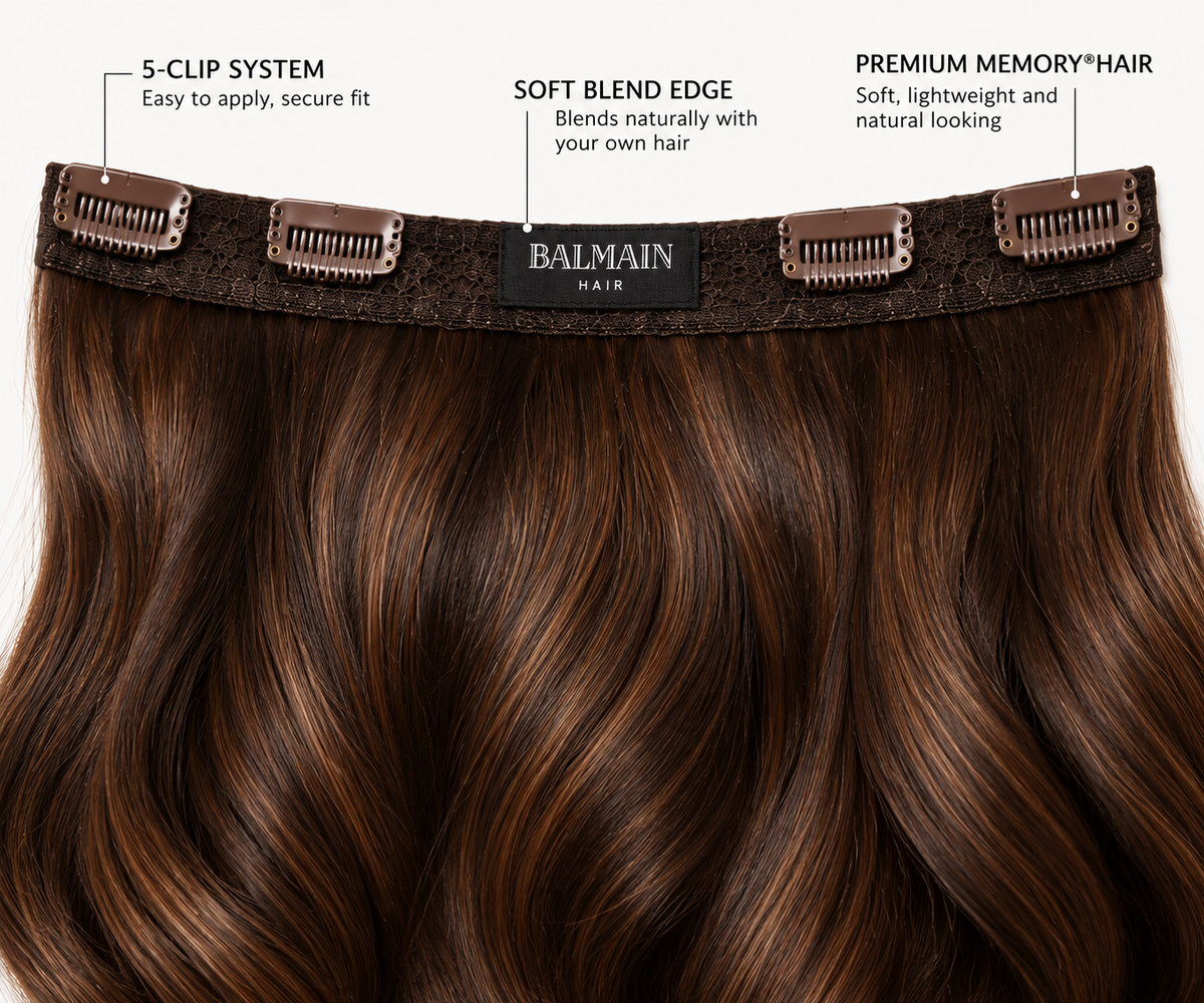 Balmain Chocolat Brown Hair Make-Up Complete Extension 40cm – Memory®Hair Clip-In