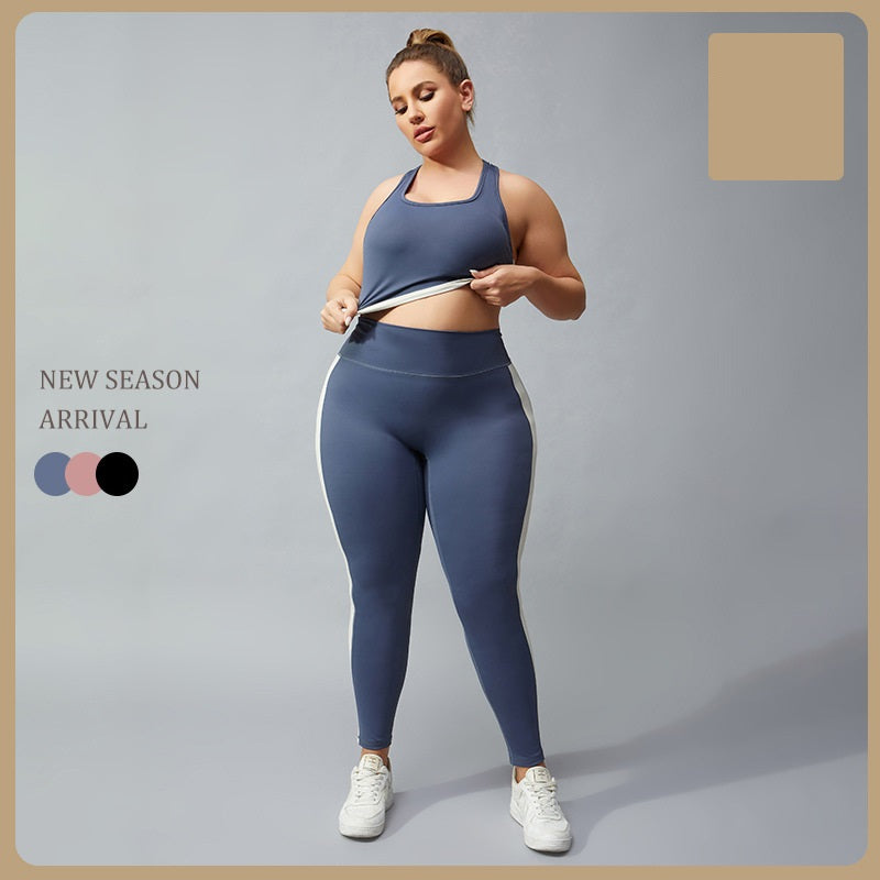 Running Yoga Racerback Type Nude Contrast Fitness Pants For Women