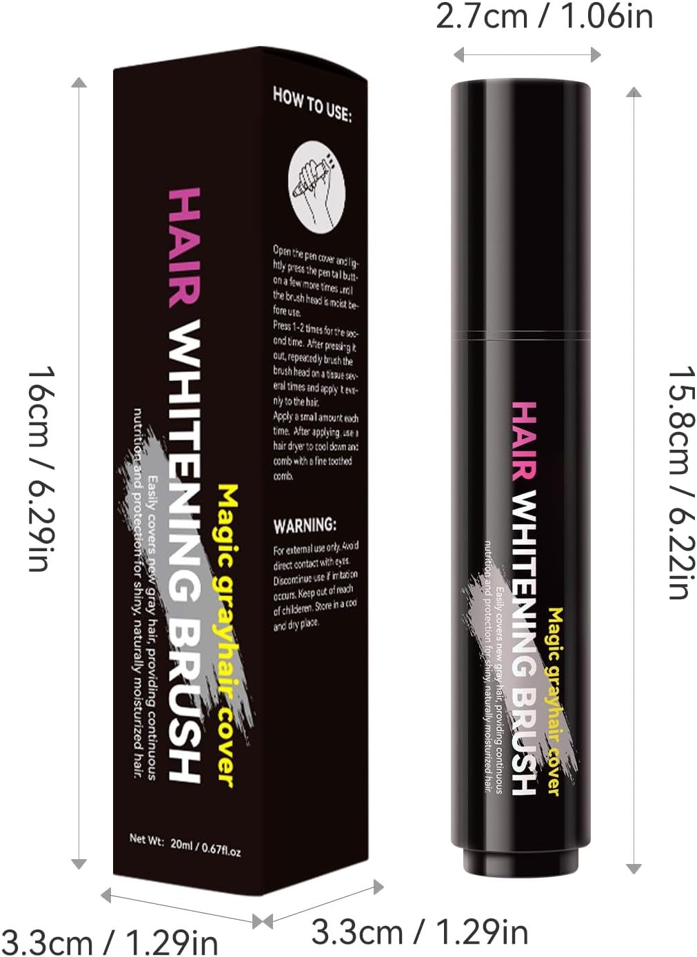 Disposable Hair Dye Pen - Brown Hair Root Touch Up Stick