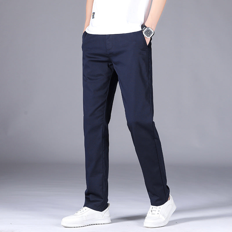 Summer Business Straight Men's High Waist Plus Size Loose Thin Trousers Breathable