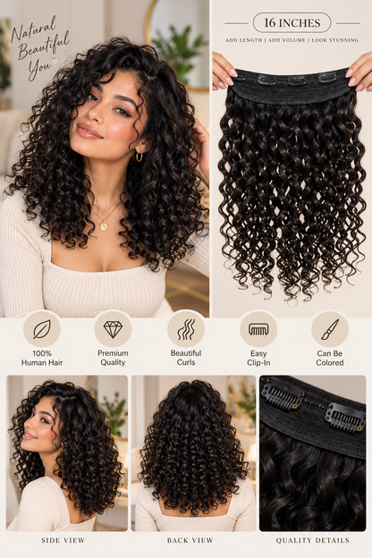 Curly Human Hair Clip-In Extensions – Italian & Vietnamese Hair | 16–30 Inches