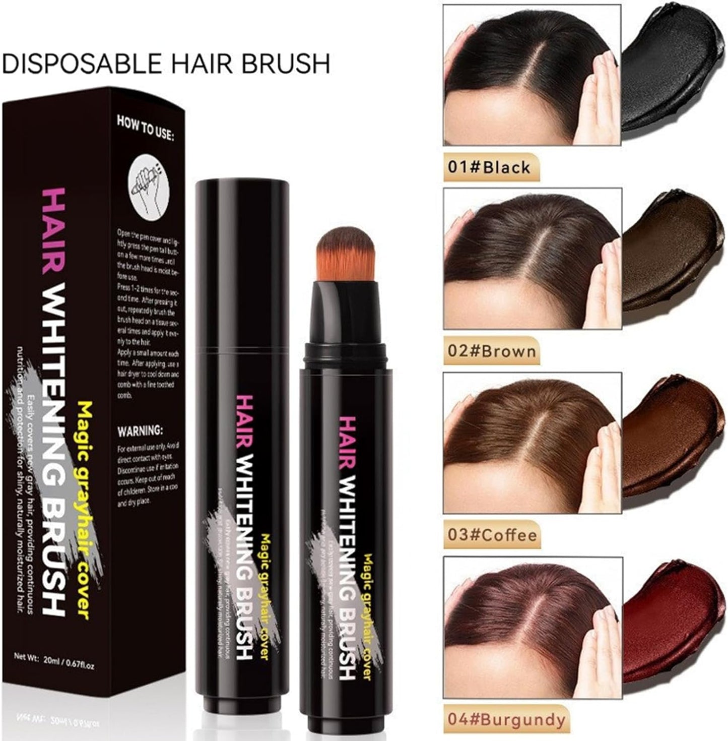 Disposable Hair Dye Pen - Brown Hair Root Touch Up Stick