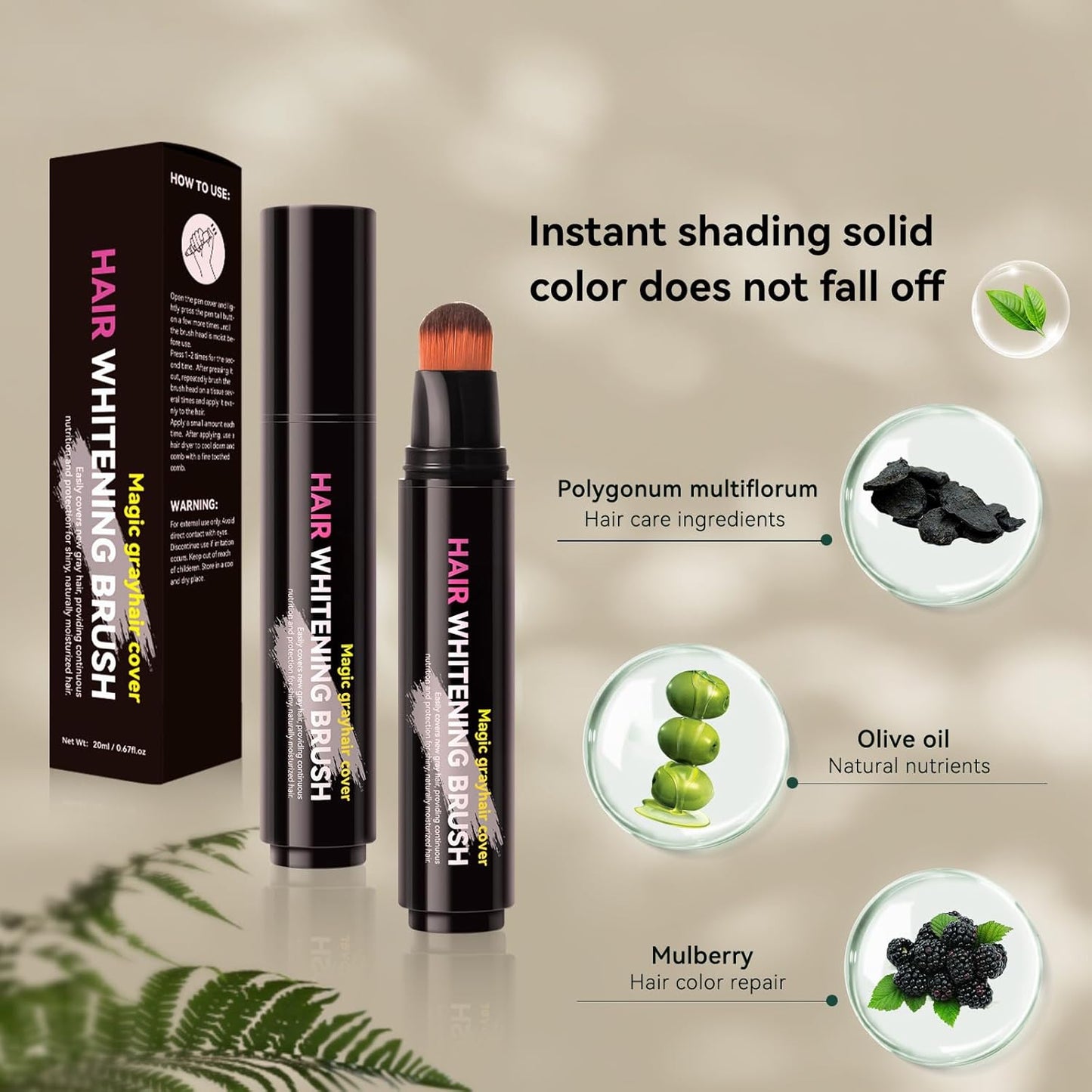 Disposable Hair Dye Pen - Brown Hair Root Touch Up Stick