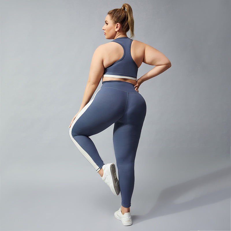 Running Yoga Racerback Type Nude Contrast Fitness Pants For Women