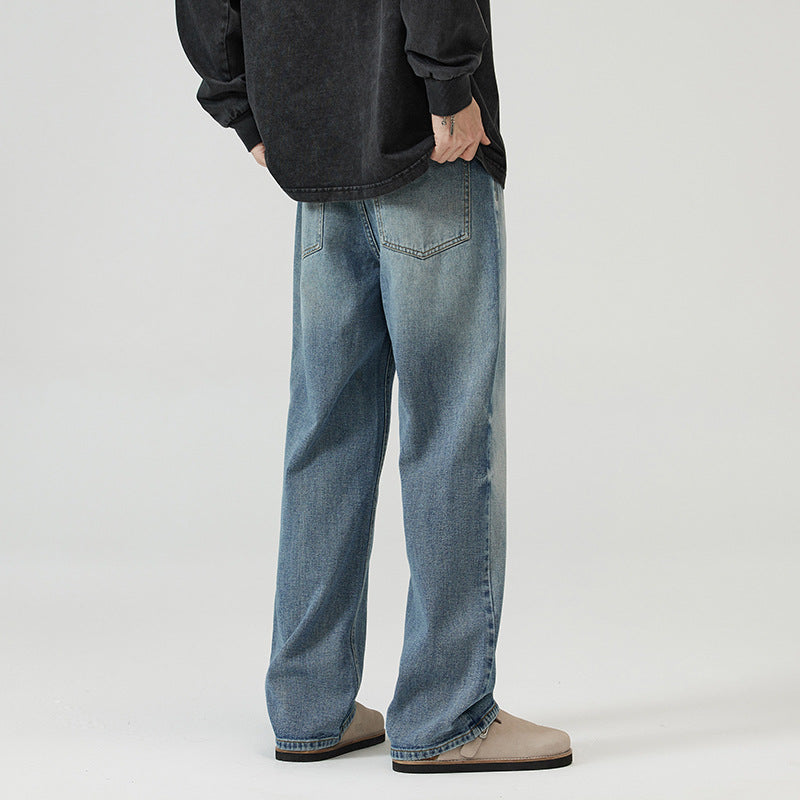 Men's Retro Straight Leg Denim Jeans - Classic Blue