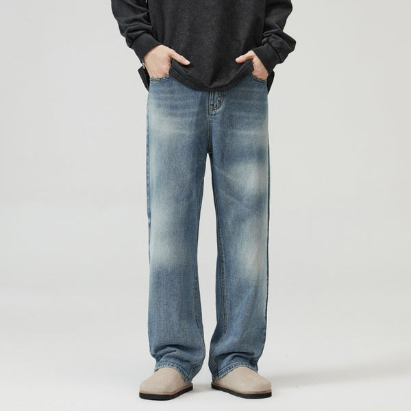 Men's Retro Straight Leg Denim Jeans - Classic Blue