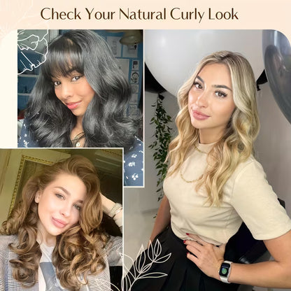 4pcs Heatless Curling Set – No Heat Overnight Curling Rod & Satin Bonnet for Frizz-Free Curls