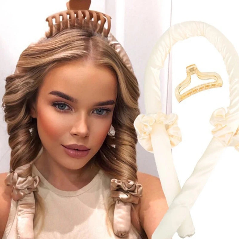 مكواة تجعيد الشعر بدون حرارة أثناء النوم، تصفيف الشعر، مكواة تجعيد الشعر ذات التموجات الكبيرة، مكواة تجعيد الشعر المتموجة الكسولة، أدوات تصفيف الشعر بنفسك، تصفيف الشعر 