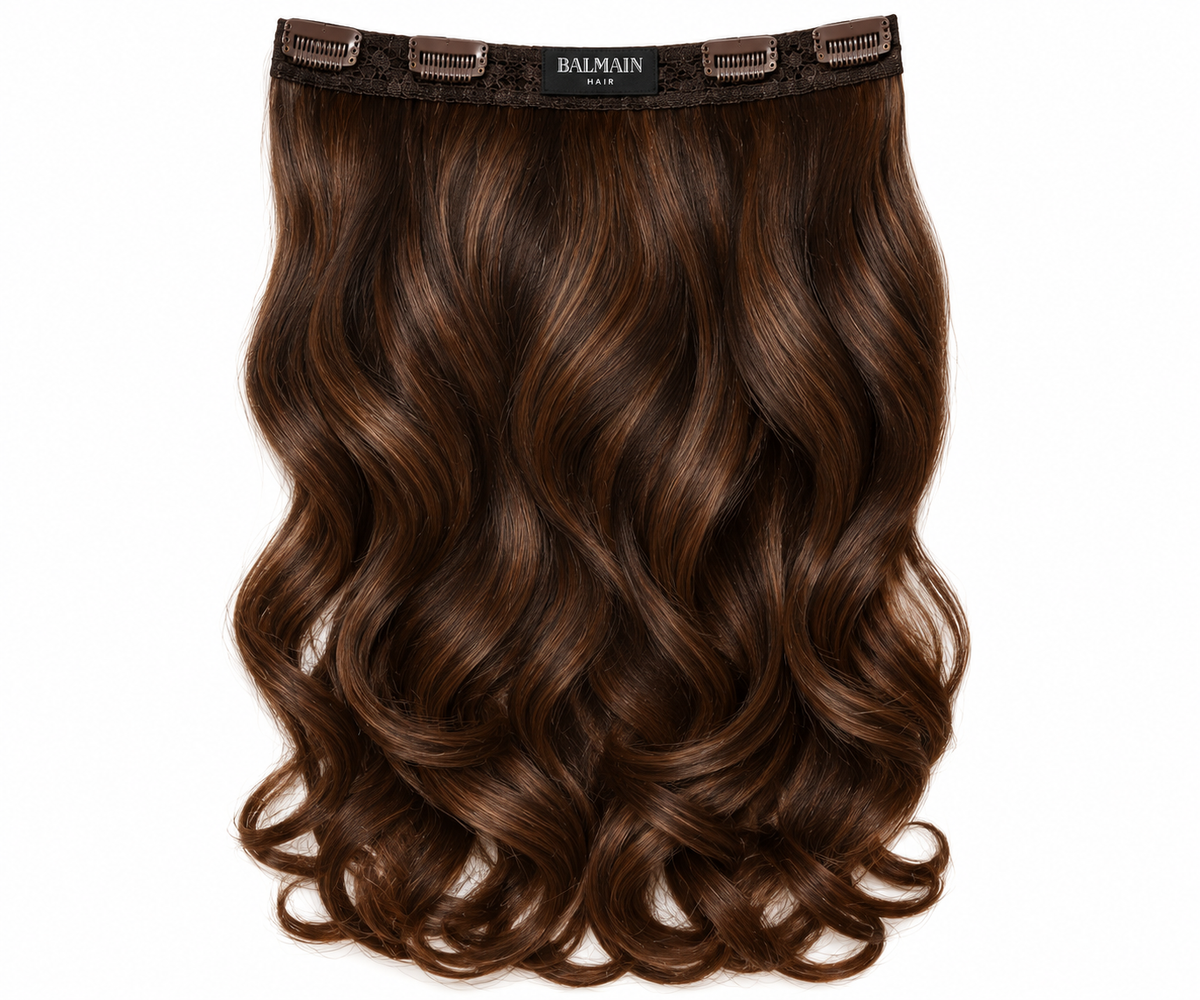 Balmain Chocolat Brown Hair Make-Up Complete Extension 40cm – Memory®Hair Clip-In