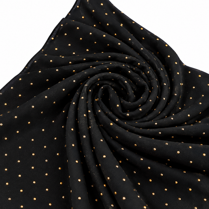 Chiffon Hijab for Women with Golden Stone Details/Sheila