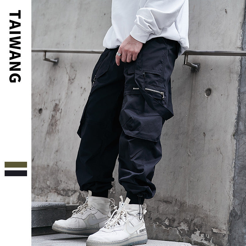 Casual Pants Japanese Strap Paratrooper Functional Pants