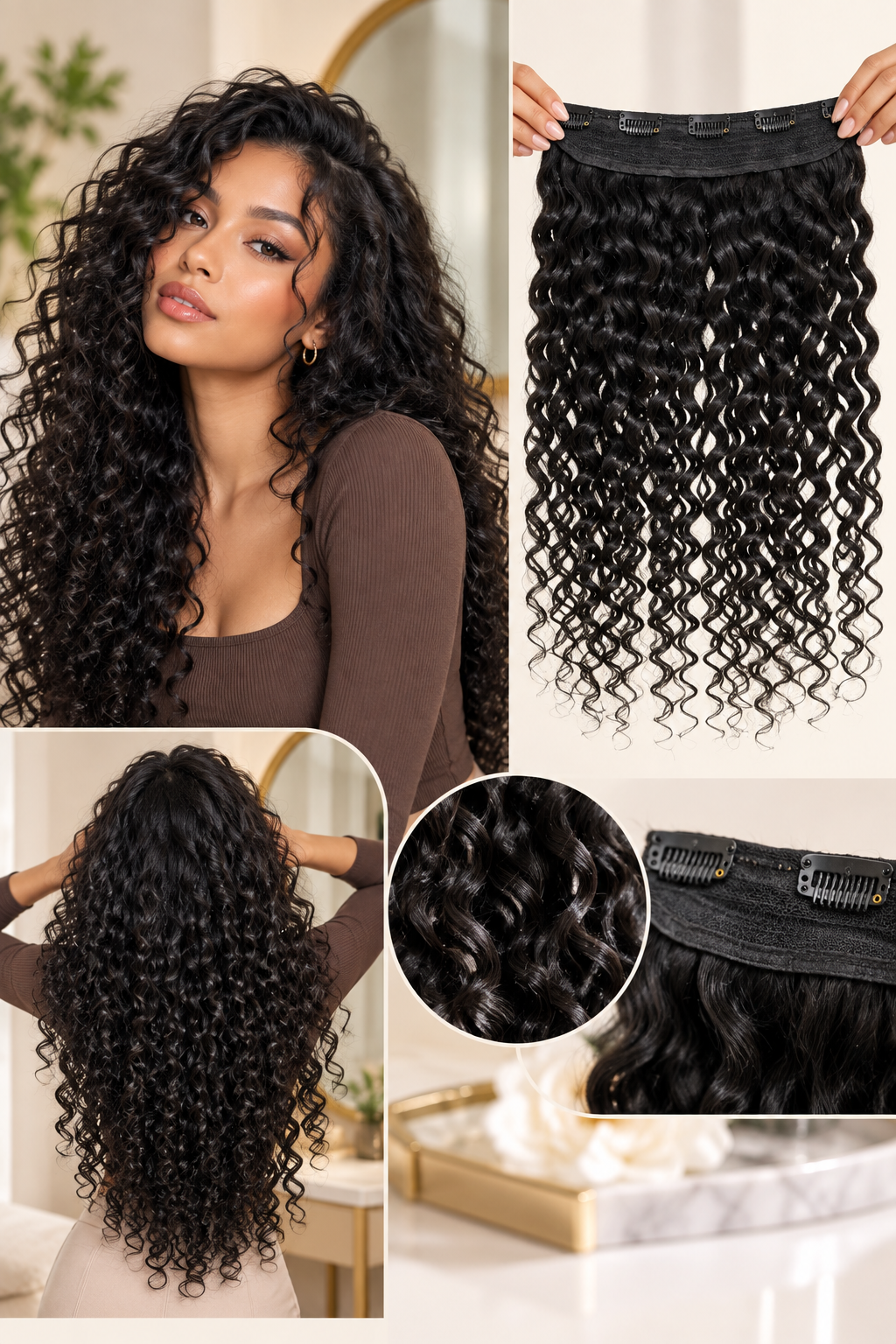 Curly Human Hair Clip-In Extensions – Italian & Vietnamese Hair | 16–30 Inches