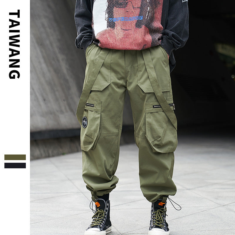 Casual Pants Japanese Strap Paratrooper Functional Pants