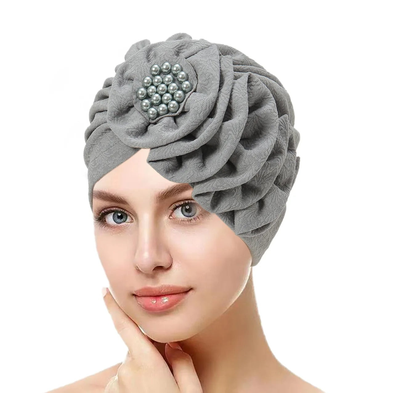 Premium Floral Muslim Hijab Hat - Elegant Turban Bonnet
