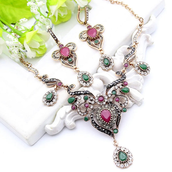 Neovison Vintage Women's Flower Jewelry Set