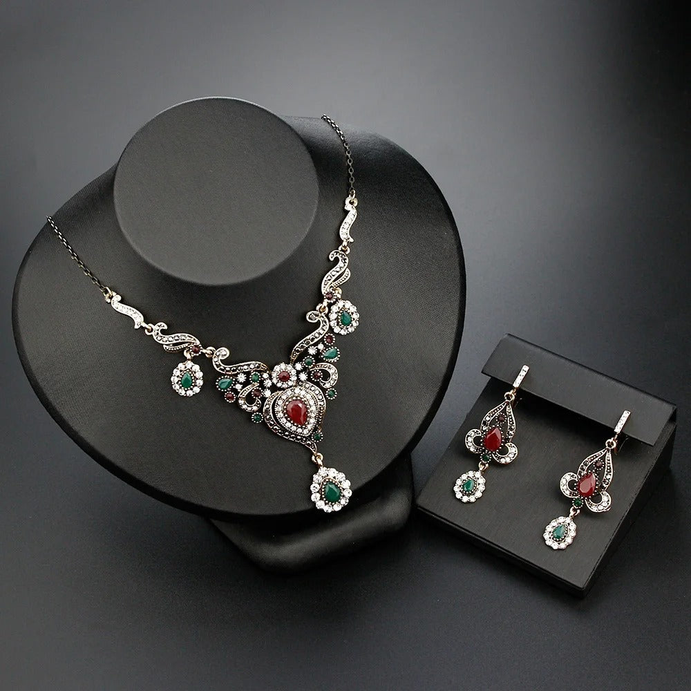 Neovison Vintage Women's Flower Jewelry Set