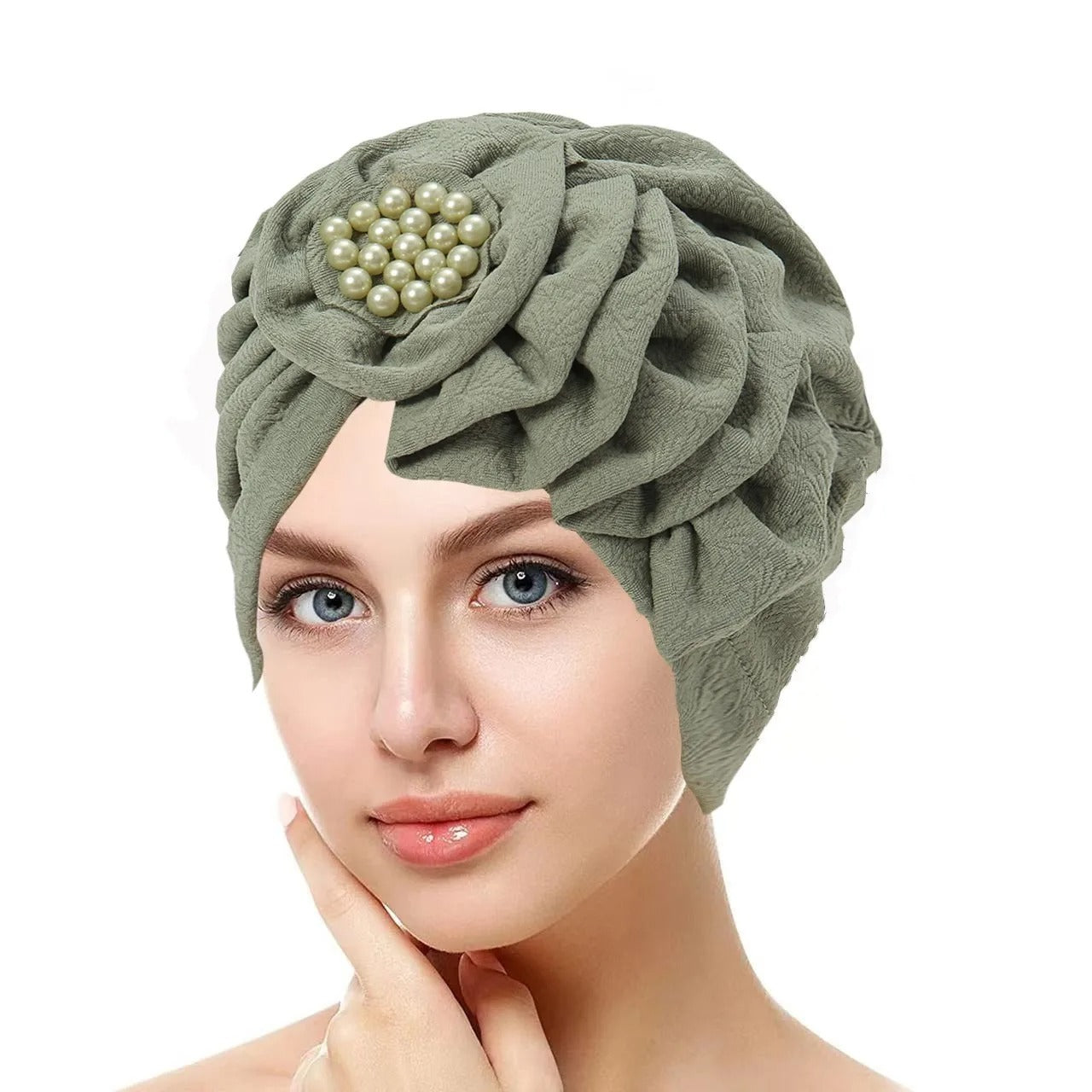 Premium Floral Muslim Hijab Hat - Elegant Turban Bonnet